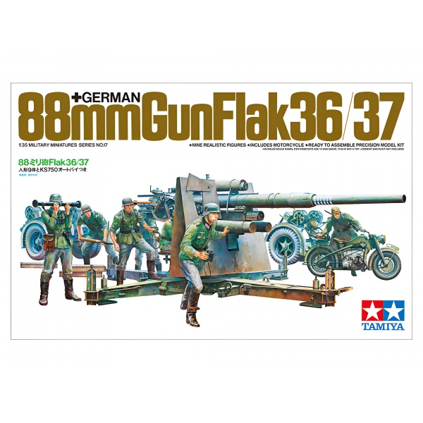 1/35 German 88mm Gun Flak 36/75 Plastik Askeri Top Maket Kiti