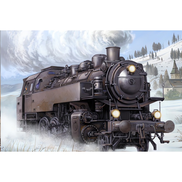 1/35 German Dampflocomotive BR86 Plastik Lokomotif Maket Kiti