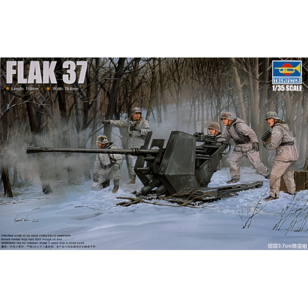 1/35 German Flak 37 (German 3.7cm Anti-Aircraft Gun) Plastik Top Maket Kiti