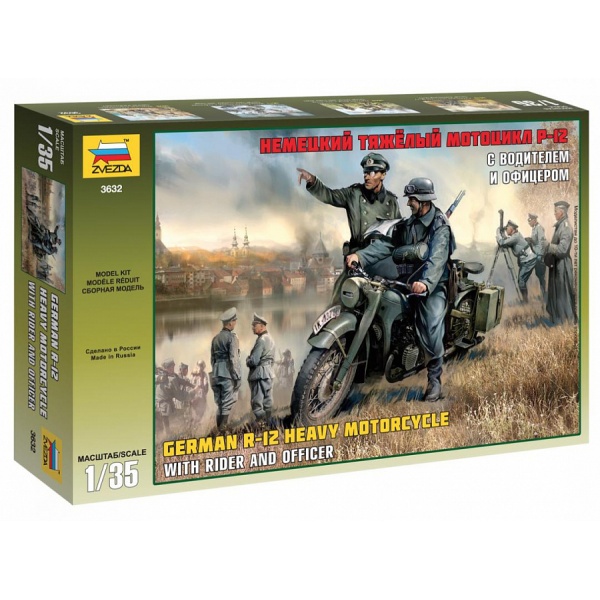 1/35 GermanHeavy Motorcycle R-12 Plastik Maket Kiti