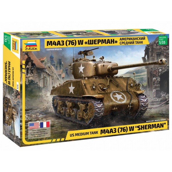 1/35 M4 A3 Sherman Tank (76mm) Plastik Tank Maket Kiti