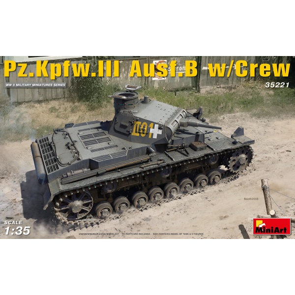 1/35 Pz.Kpfw.3 Ausf.B. Mürettebat ile Plastik Tank Maket Kiti