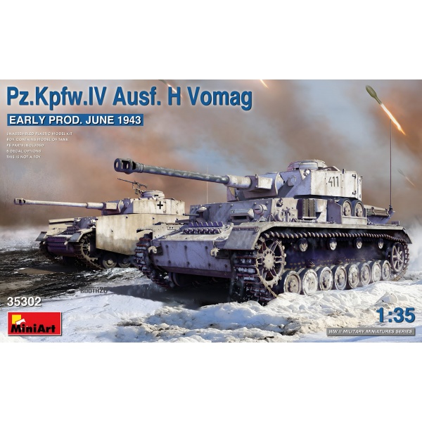 1/35 Pz.Kpfw.IV Ausf. H Vomag. Early Prod. June 1943 Plastik Tank Maket Kiti