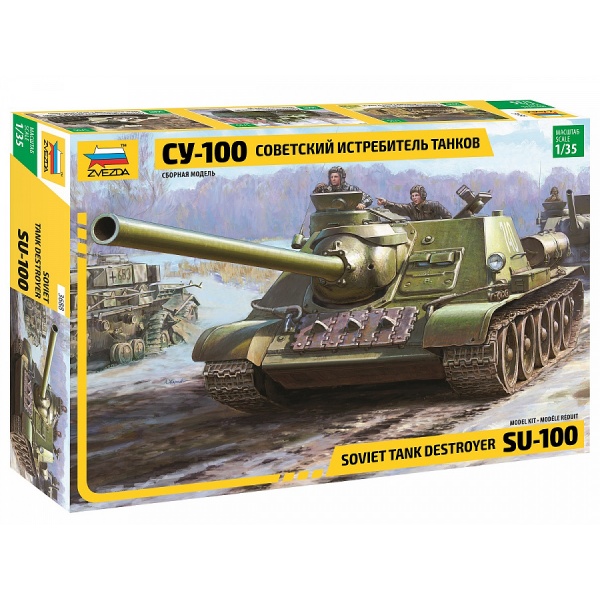 1/35 Russian SU-100 Plastik Tank Maket Kiti