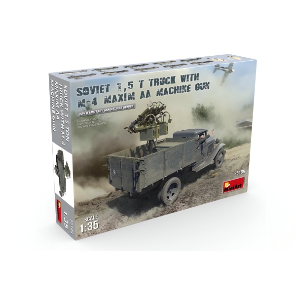 1/35 Sovyet 1.5 Ton M-4 Maxim AA Makineli Tüfek ile Plastik Askeri Araç Maket Kiti