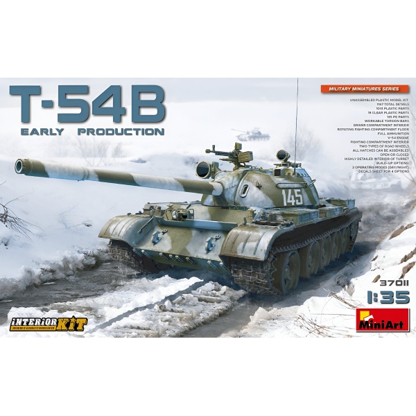 1/35 Sovyet Medium Tank T-54B. Interior Kit Plastik Tank Maket Kiti