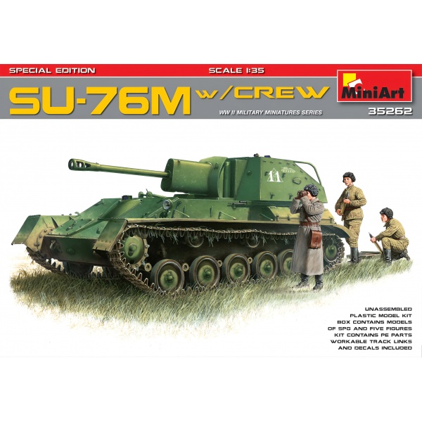 1/35 SU-76M. Mürettebat ile Plastik Tank Maket Kiti