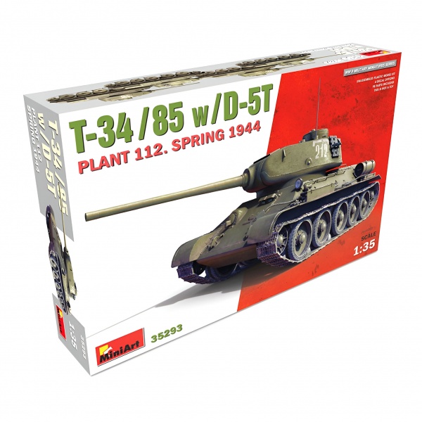 1/35 T-34-85 w/D-5T Plant 112 Spring 1944 Plastik Tank Maket Kiti