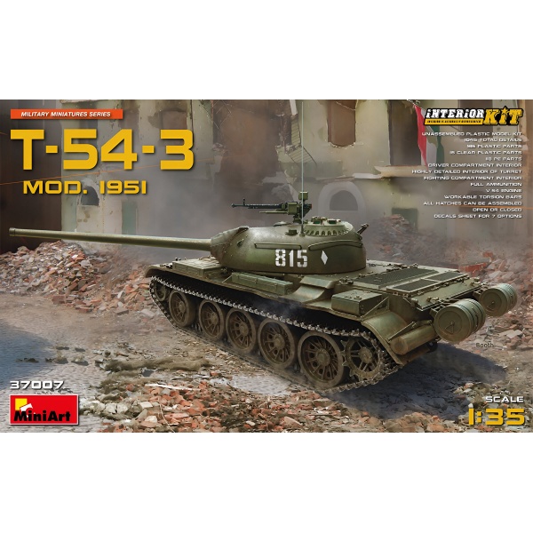 1/35 T-54-3 Mod. 1951 Interior Kit Plastik Tank Maket Kiti