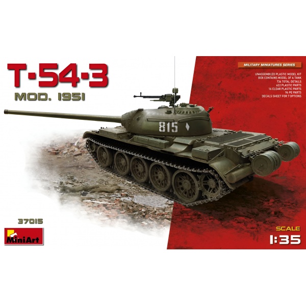 1/35 T-54-3 Mod. 1951 Plastik Tank Maket Kiti