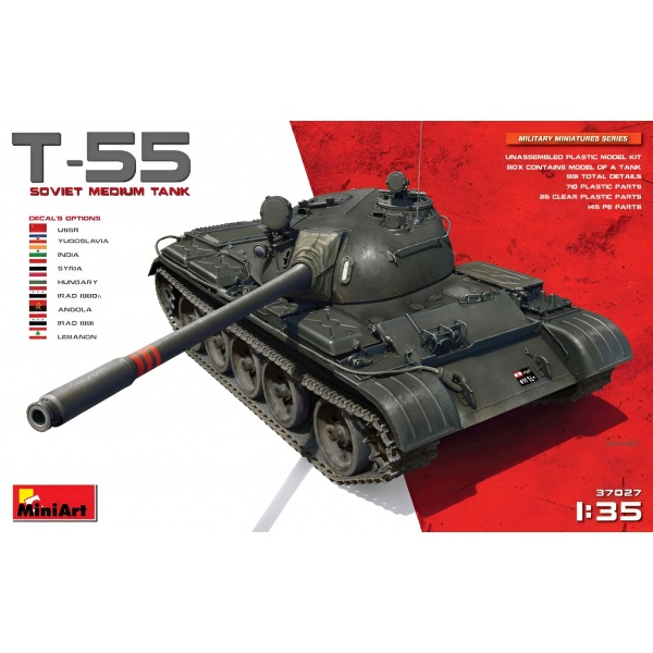 1/35 T-55 Sovyet Medium Tank Plastik Tank Maket Kiti