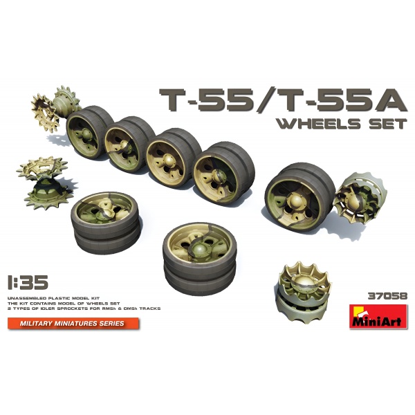 1/35 T-55/T-55A Tekerlek Seti Plastik Maket Kiti