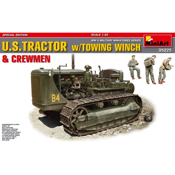 1/35 U.S. Tractor W/Towing Winch & Crewmen Plastik Askeri Araç Maket Kiti