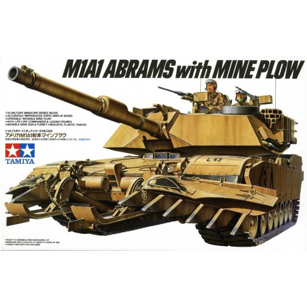1/35 US. M1A1 Abrams with Mine Plow Plastik Tank Maket Kiti