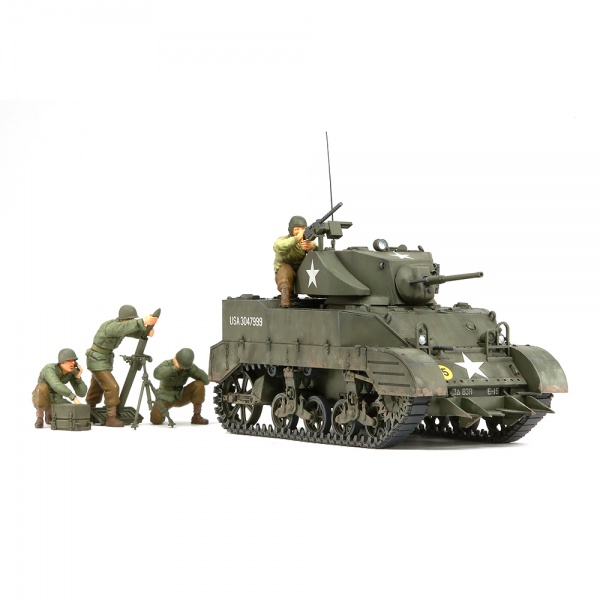 1/35 US. M5A1 Light Tank with Figures Plastik Tank ve Figür Maket Kiti