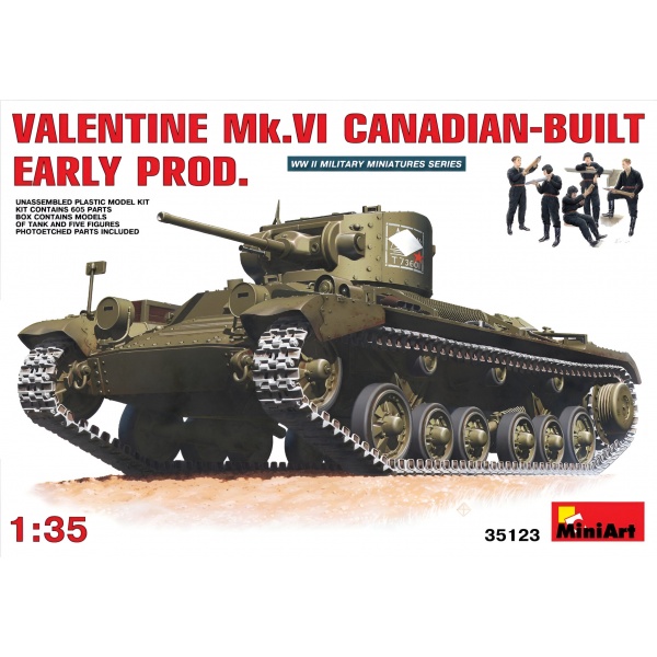 1/35 Valentine Mk 6. Kanada Plastik Tank Maket Kiti