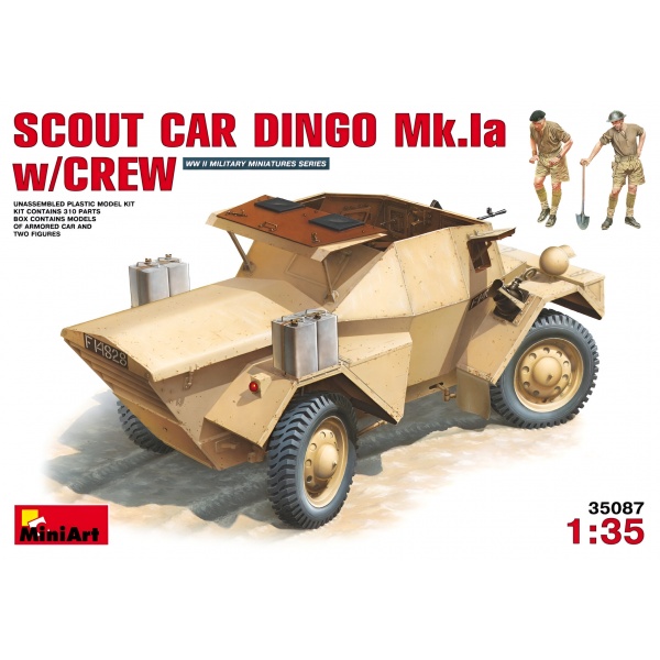 1/35 Zırhlı Keşif Aracı Dingo Mk 1a Mürettebat ile Plastik Maket Kiti