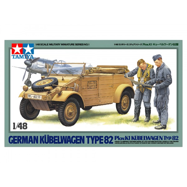 1/48 German Kubelwagen Type 82 Plastik Askeri Araç Maket Kiti