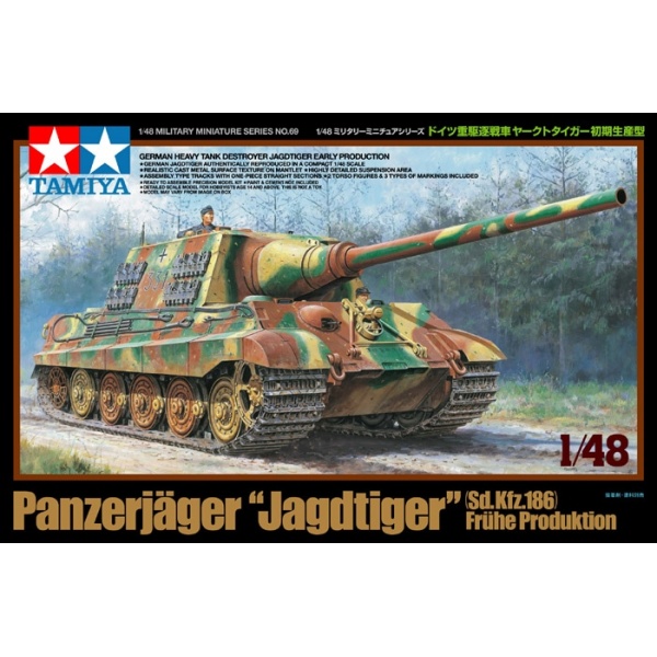 1/48 German Panzerjager Jagdtiger Early Production Plastik Tank Maket Kiti