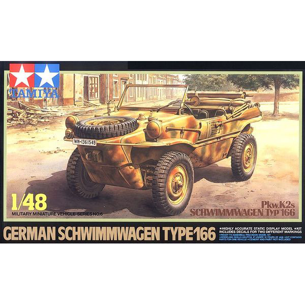 1/48 German Schwimmwagen Type 166 Plastik Askeri Araç Maket Kiti