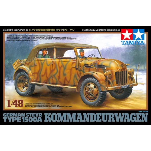 1/48 German Steyr Type 1500A Kommandeurwagen Plastik Askeri Araç Maket Kiti