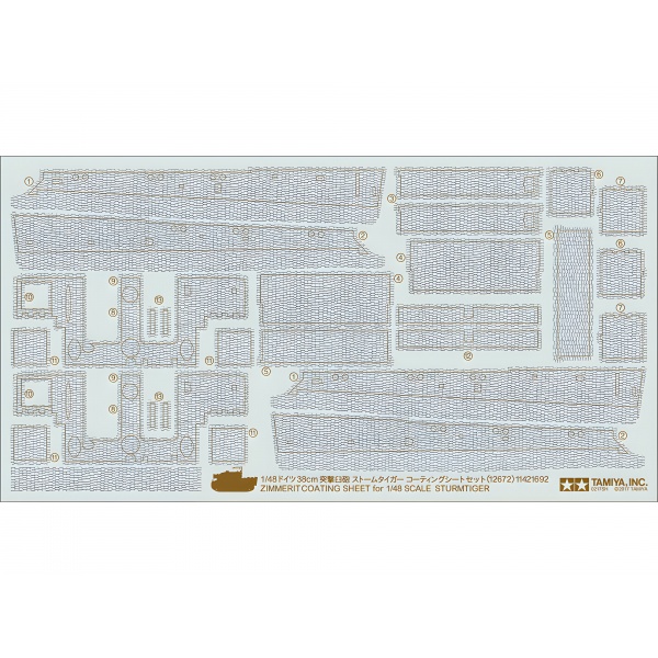 1/48 Sturmtiger için Zimmerit Sheet