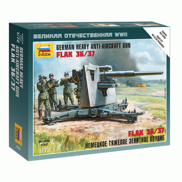 1/72 German 88mm Flak 36/37 Plastik Top Maket Kiti