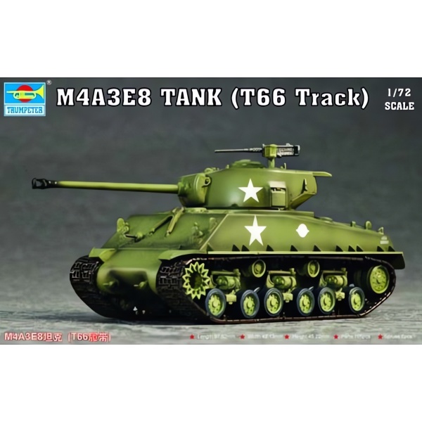 1/72 US. M4A3E8 Tank (T66 Track) Plastik Tank Maket Kiti