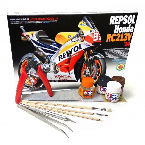 1/12 Repsol Honda RC213V Plastik Motosiklet Maket Kit (Başlangıç Seti)