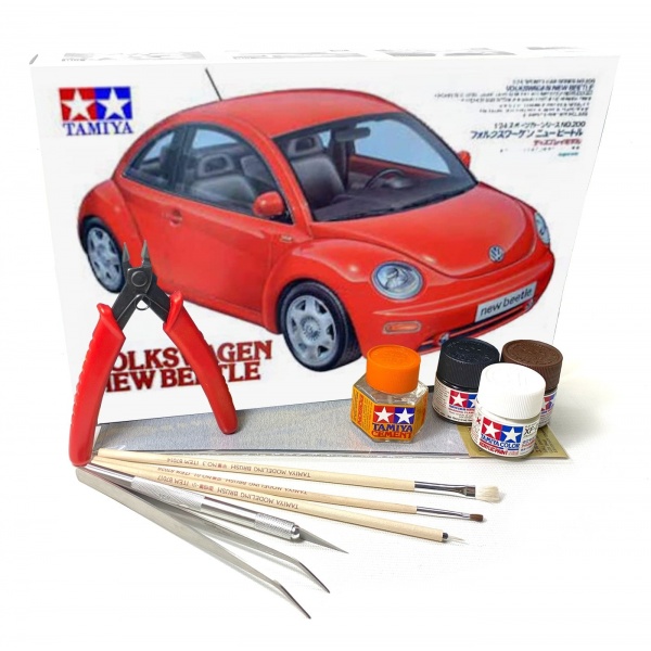 1/24 Volkswagen New Beetle Plastik Araba Maket Kit (Hobi Başlangıç Seti)