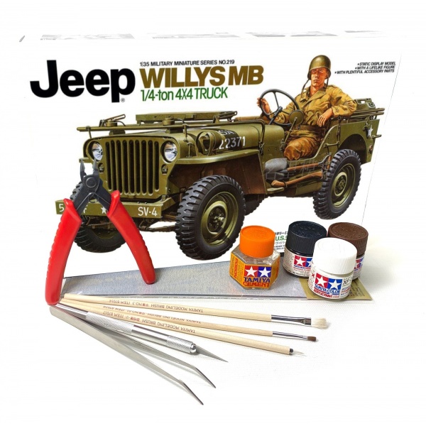 1/35 Jeep WiIIys Mb. 1/4-Ton Plastik Askeri Araç Maket Kit (Hobi Başlangıç Seti)