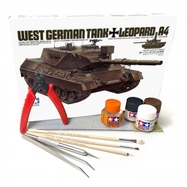 1/35 Leopard A4 Plastik Tank Maket Kit (Hobi Başlangıç Seti)