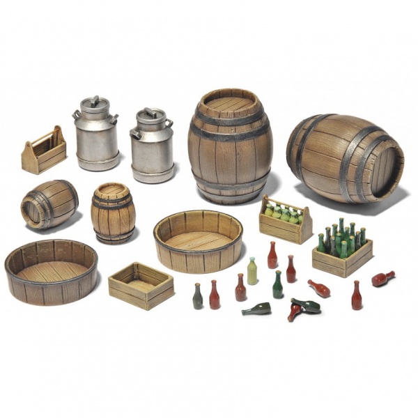 1/35 Ahşap Fıçılar ve Köy Kapları Plastik Maket Kiti