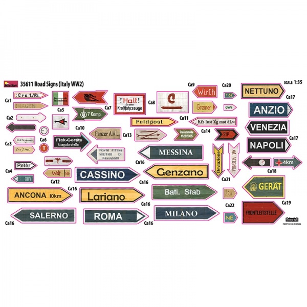 1/35 II. Dünya Savaşı İtalyan Yol İşaretleri Plastik Maket Kiti