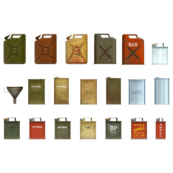 1/35 Müttefik Ülkeler Benzin Bidon Seti (II. Dünya Savaşı) Plastik Maket Kiti