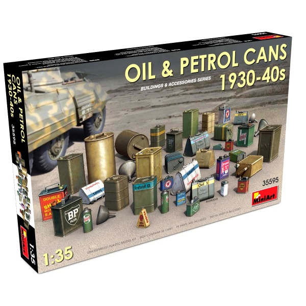 1/35 Petrol ve Benzin Bidonları 1930-40 Plastik Maket Kiti