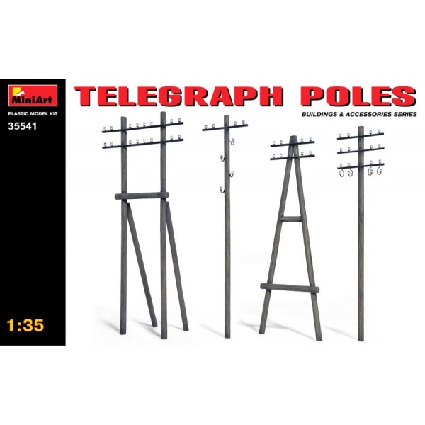 1/35 Telegraph Poles Plastik Maket Kiti