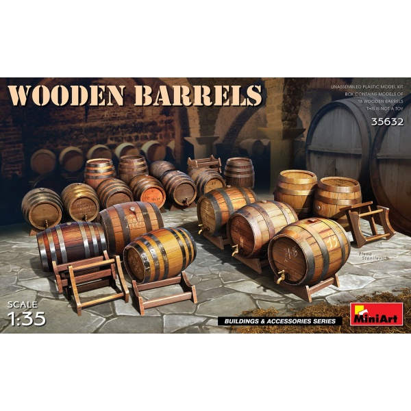 1/35 Wooden Barrels Plastik Maket Kiti