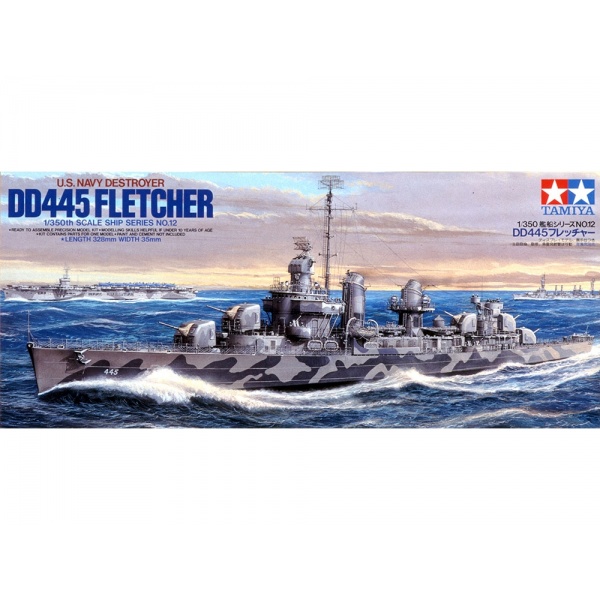 1/350 US. Navy DD445 Fletcher Plastik Savaş Gemisi Maket Kiti