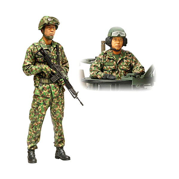 1/16 JGSDF Tank Crew Plastik Askeri Figür Figür Kiti