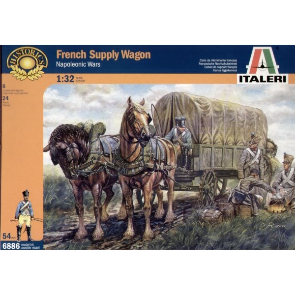 1/32 Napoleonic Wars French Supply Wagon Plastik Askeri Figür Kiti