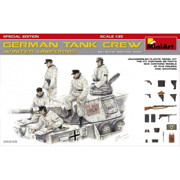 1/35 Alman Tank Mürettebatı (Kış Üniformalı) Plastik Askeri Figür Kiti