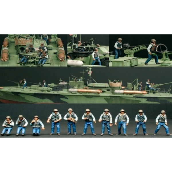 1/35 Elco 80' Pt Boat Crew Plastik Figür Kiti