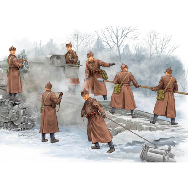 1/35 Figure-Soviet B-4 ArtiIIery Crew Plastik Askeri Figür Maket Kiti