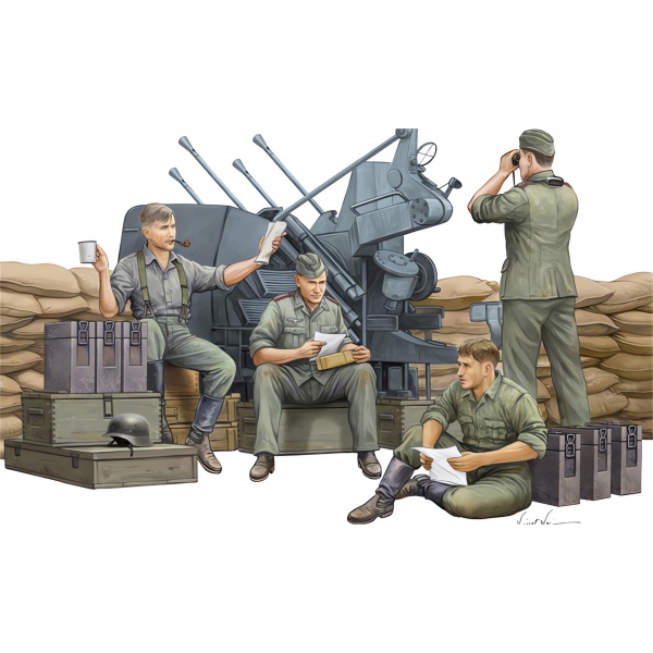 1/35 German Anti-Aişrcraft Gun Crew Plastik Askeri Figür Maket Kiti