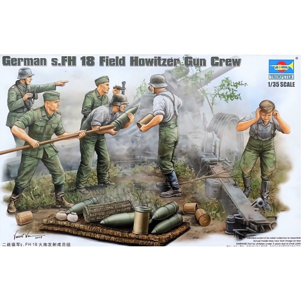 1/35 German Field Howitzer Gun Crew Plastik Askeri Figür Maket Kiti