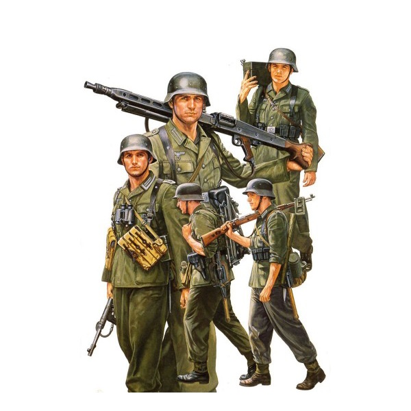 1/35 German Machine Gun Crew Plastik Askeri Figür Kiti