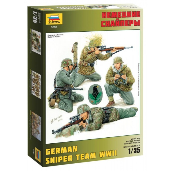 1/35 German Sniper Team Plastik Askeri Figür Maket Kiti