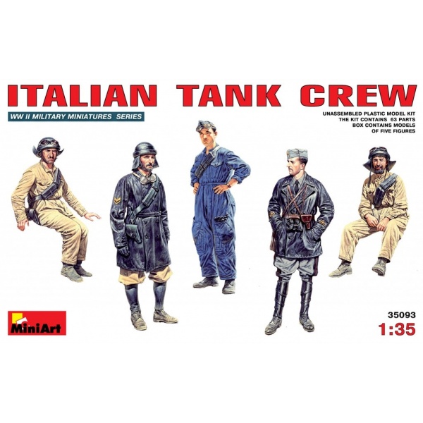 1/35 Italian Tank Crew Plastik Askeri Figür Kiti