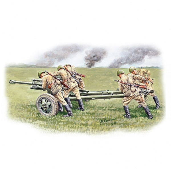1/35 Manevra Yapan Sovyet Topçu Mürettebatı Plastik Figür Kiti